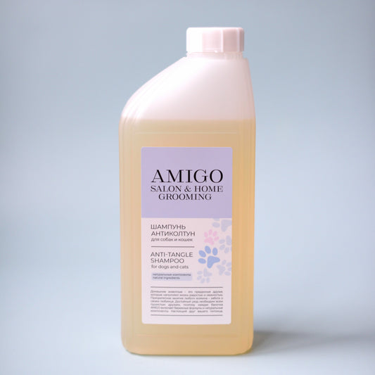 Plase de siguranta pentru animale de companie - Sampon Profesional descalcire blana pentru Caini si Pisici , AMIGO, ajuta la descalcirea blanei,1000ml